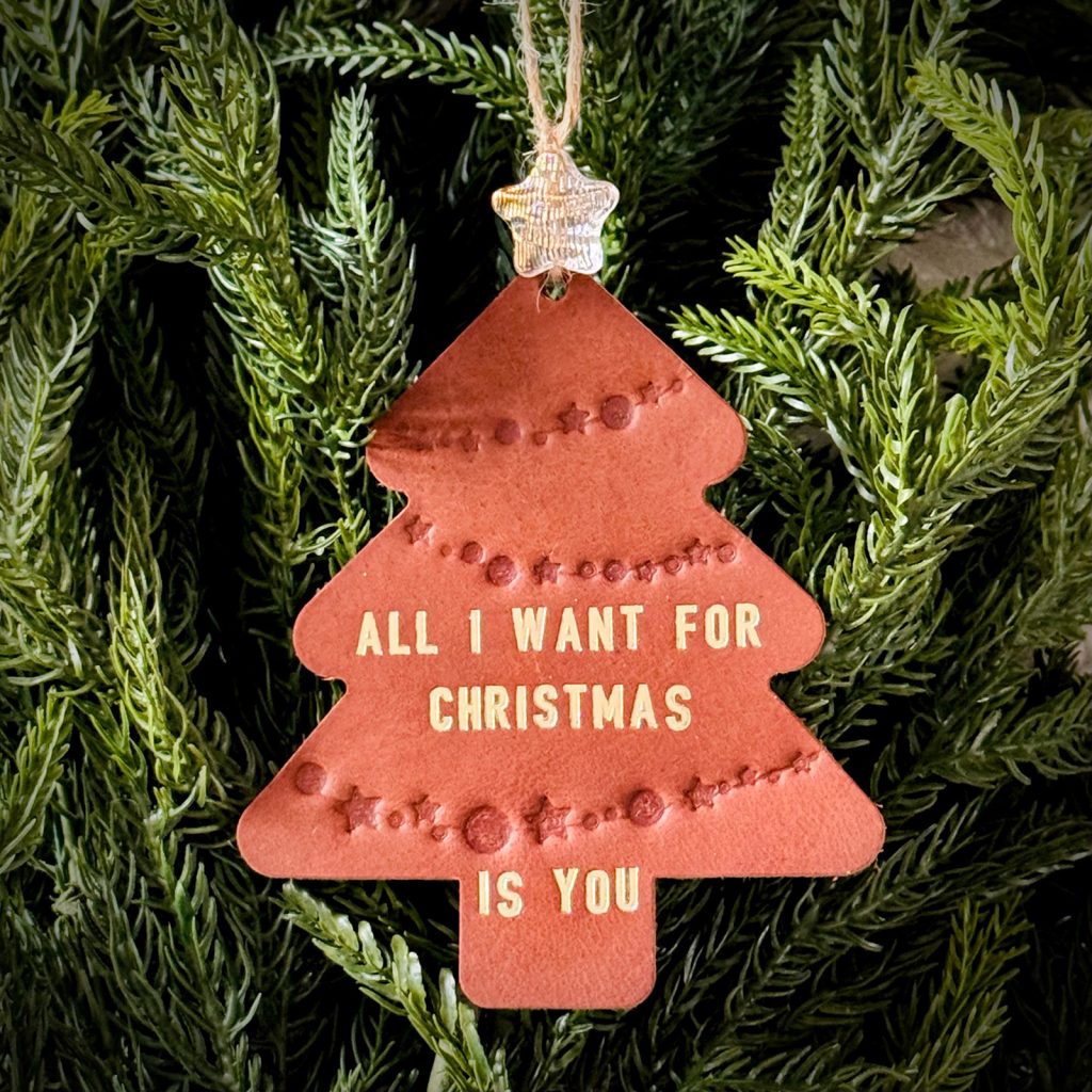 Bramble Ram Tree Ornament Golden Brown Gold Foil Imprint